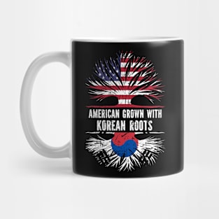 American Grown with Korean Roots USA Flag Mug